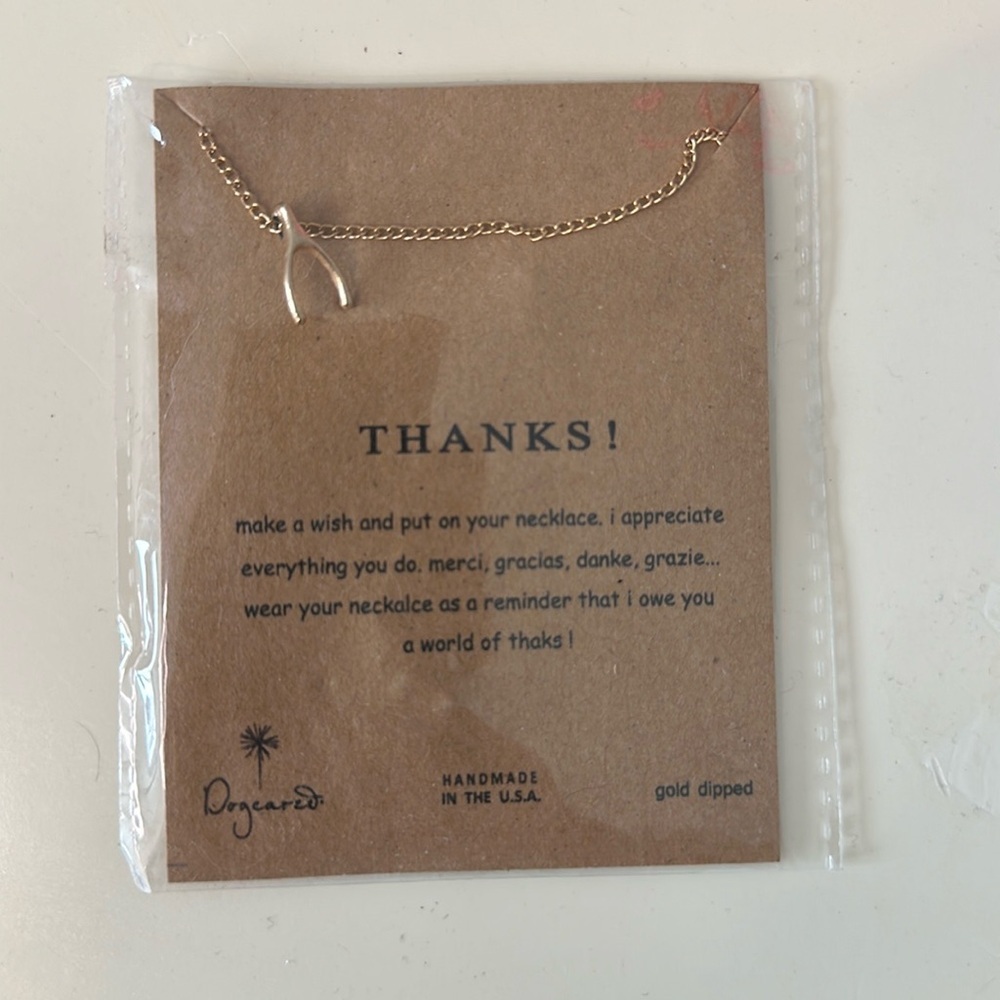 Thanks! wishbone gold dippers handmade necklace gift
